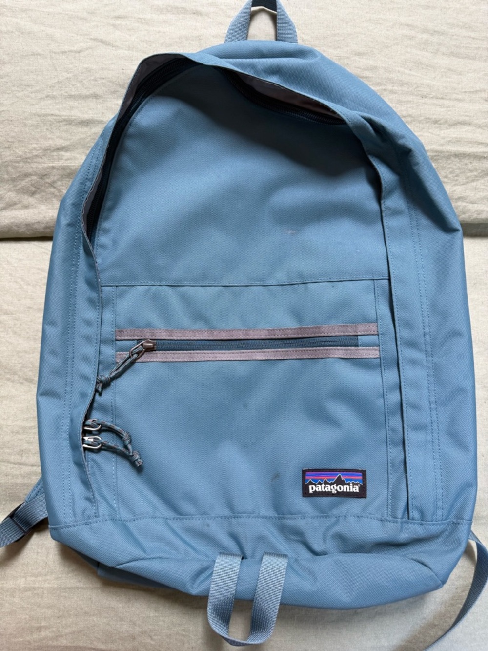 Patagonia Light Blue Everyday Backpack with Front Zip Pocket